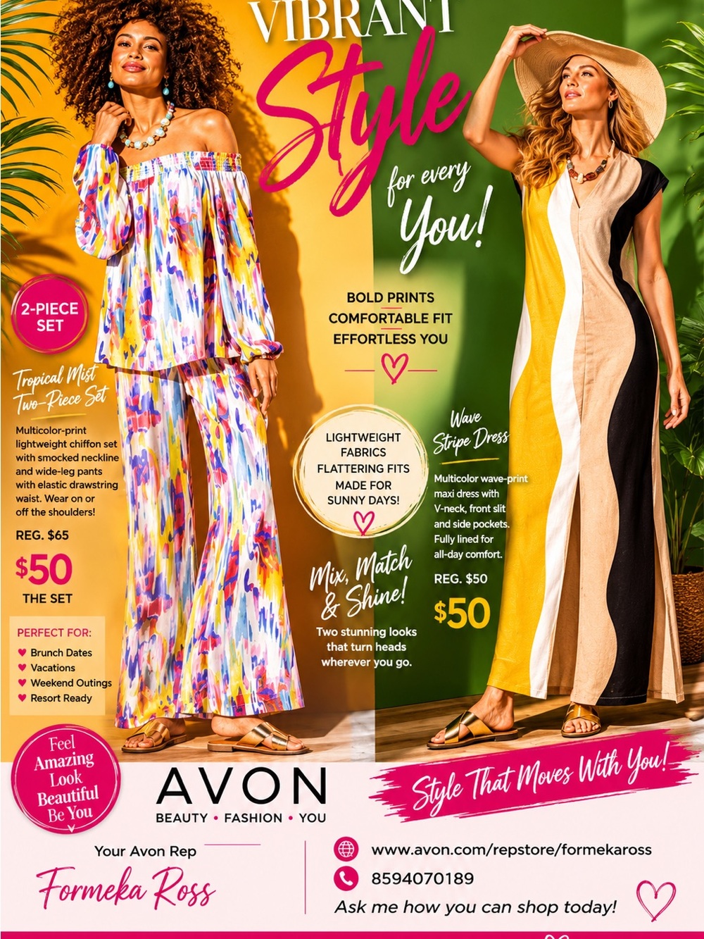 Avon Wave-Stripe Maxi Dress in Mustard, Black & Cream
